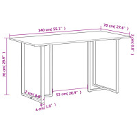 Produktbild för Matbord 140 cm grovt mangoträ
