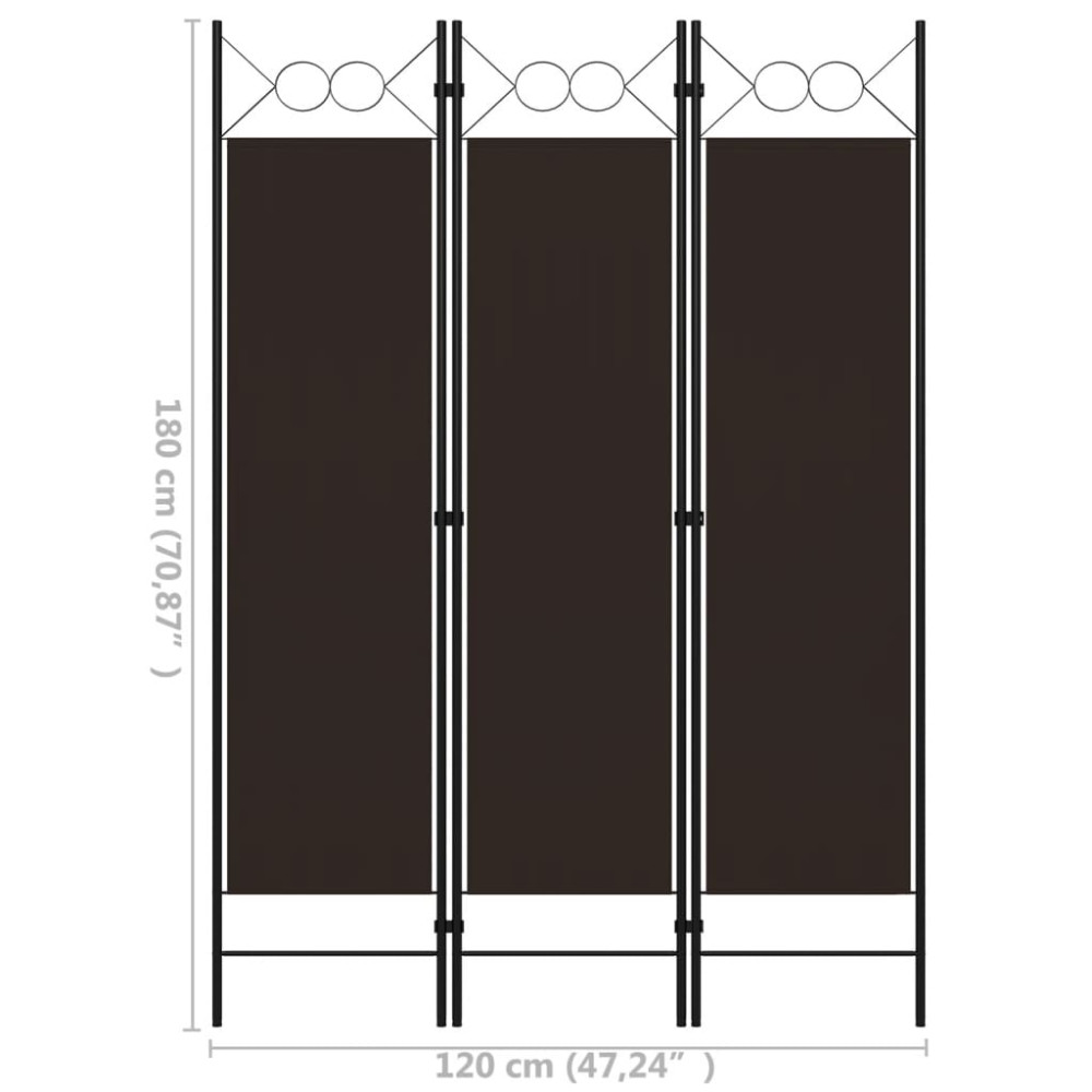 Produktbild för Rumsavdelare 3 paneler brun 120x180 cm