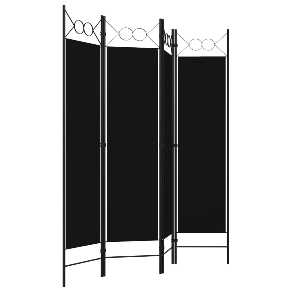 Produktbild för Rumsavdelare 4 paneler svart 160x180 cm