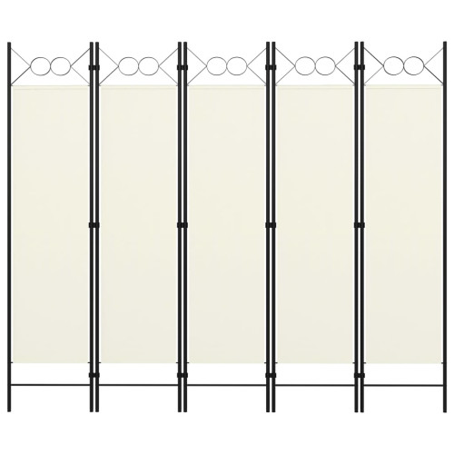 vidaXL Rumsavdelare 5 paneler vit 200x180 cm