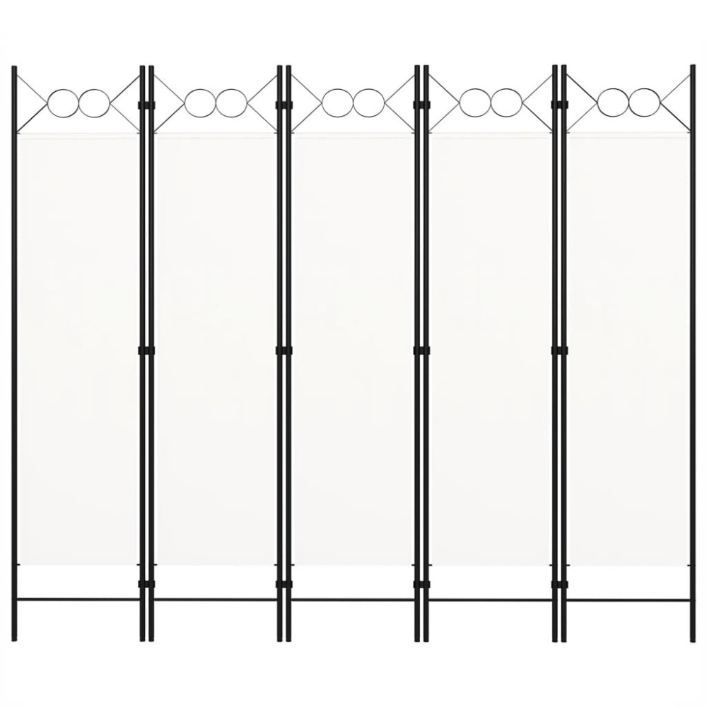 Produktbild för Rumsavdelare 5 paneler vit 200x180 cm