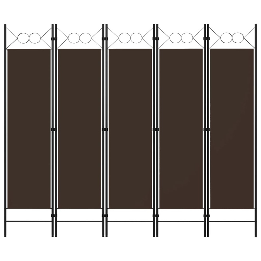 Produktbild för Rumsavdelare 5 paneler brun 200x180 cm