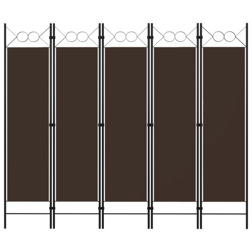 vidaXL Rumsavdelare 5 paneler brun 200x180 cm