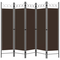 Produktbild för Rumsavdelare 5 paneler brun 200x180 cm