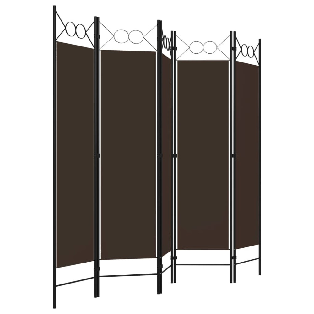 Produktbild för Rumsavdelare 5 paneler brun 200x180 cm