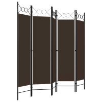 Produktbild för Rumsavdelare 5 paneler brun 200x180 cm