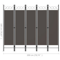 Miniatyr av produktbild för Rumsavdelare 5 paneler antracit 200x180 cm
