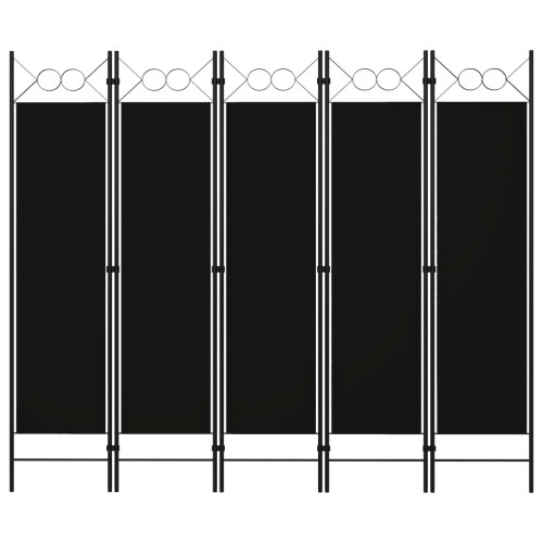 vidaXL Rumsavdelare 5 paneler svart 200x180 cm