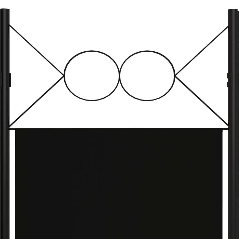 Produktbild för Rumsavdelare 5 paneler svart 200x180 cm