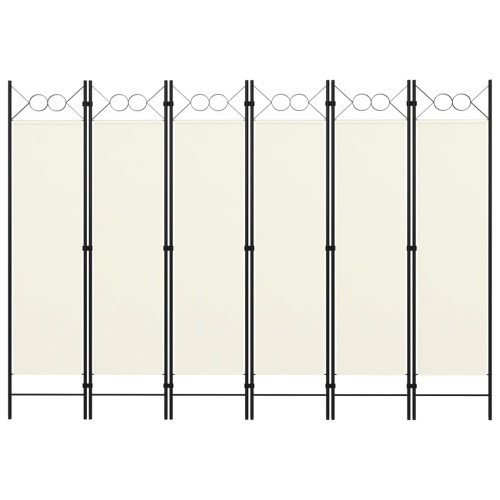 vidaXL Rumsavdelare 6 paneler vit 240x180 cm