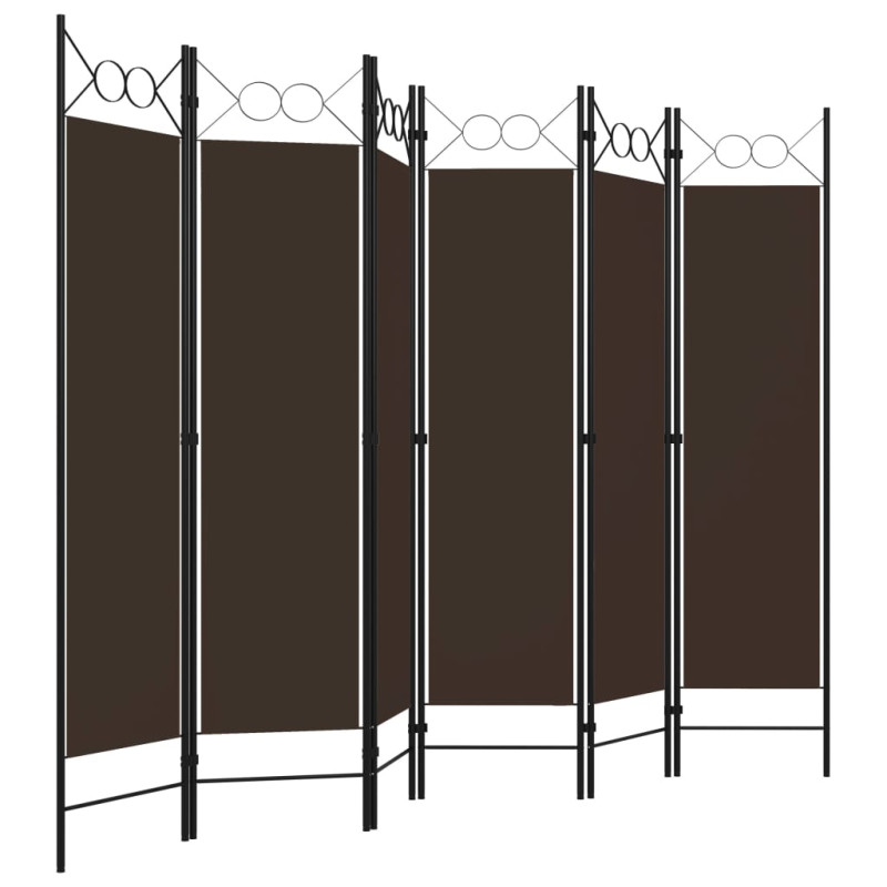 Produktbild för Rumsavdelare 6 paneler brun 240x180 cm