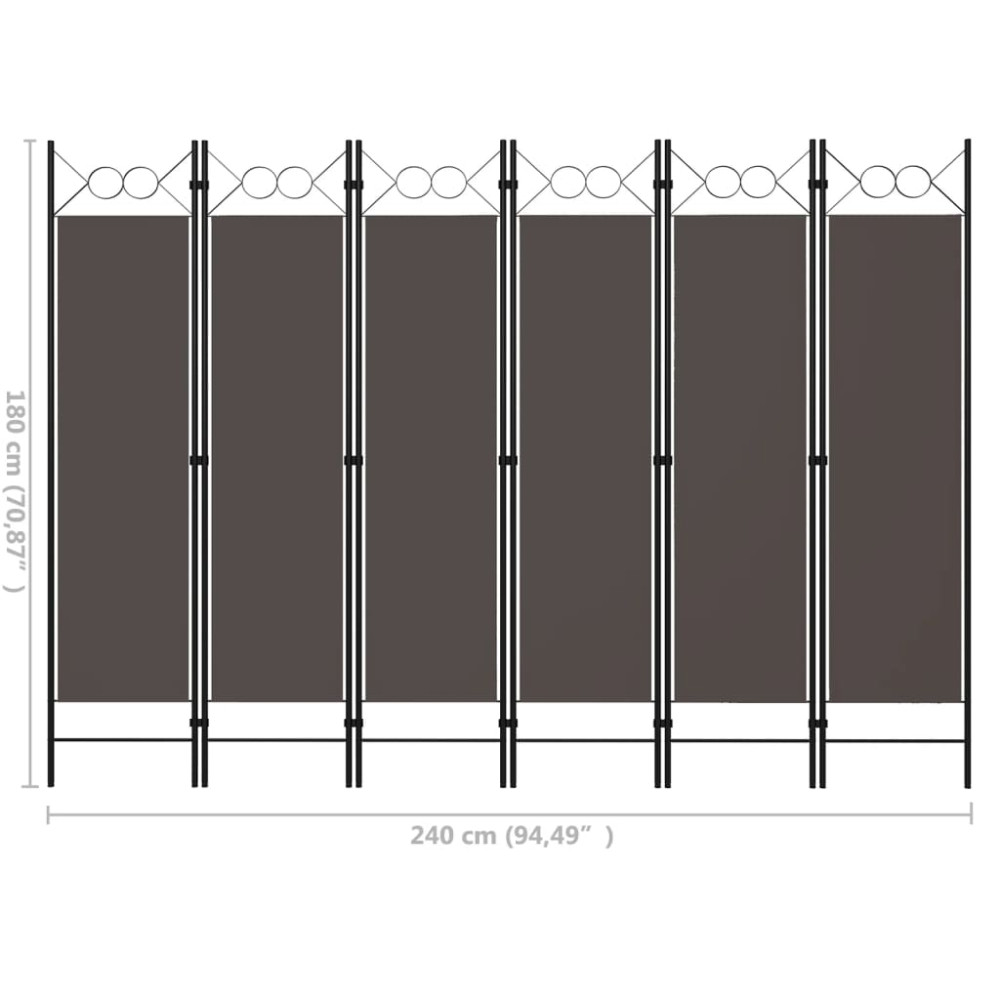 Produktbild för Rumsavdelare 6 paneler antracit 240x180 cm