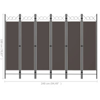 Produktbild för Rumsavdelare 6 paneler antracit 240x180 cm