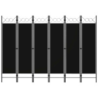 Miniatyr av produktbild för Rumsavdelare 6 paneler svart 240x180 cm
