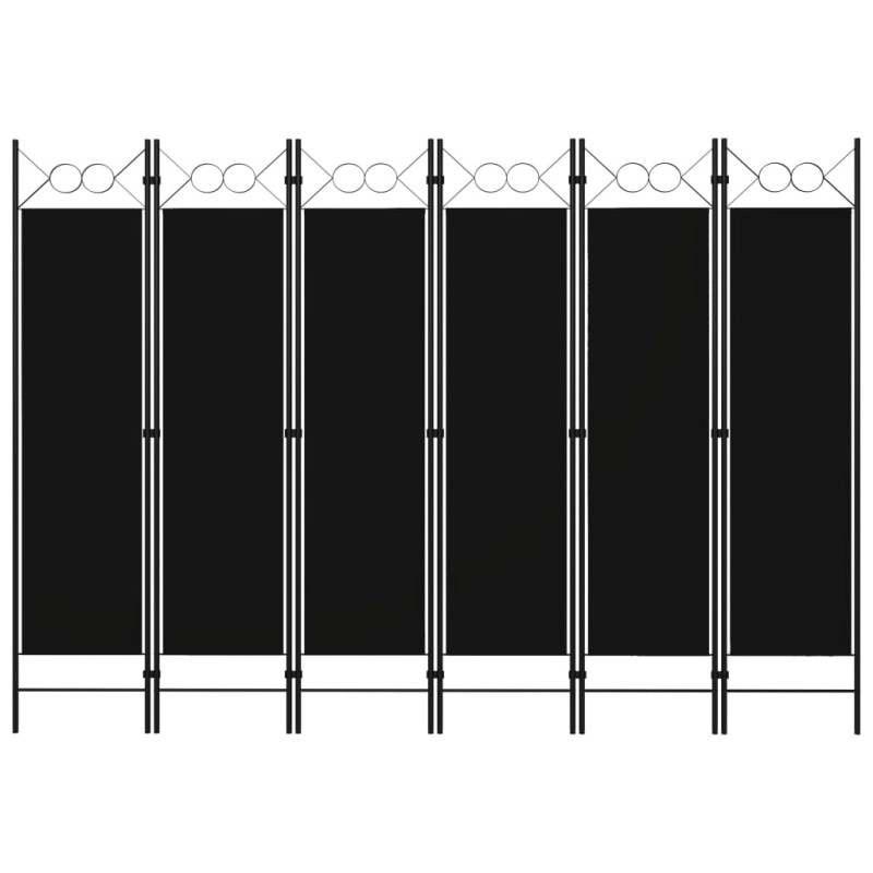 Produktbild för Rumsavdelare 6 paneler svart 240x180 cm