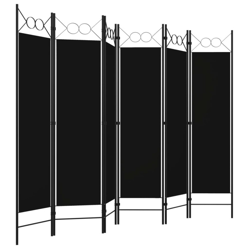Produktbild för Rumsavdelare 6 paneler svart 240x180 cm