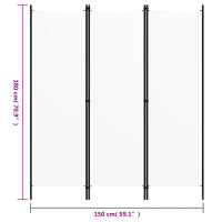 Produktbild för Rumsavdelare 3 paneler vit 150x180 cm