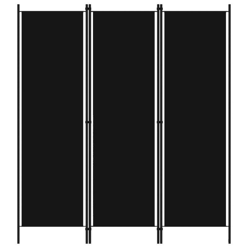 Produktbild för Rumsavdelare 3 paneler svart 150x180 cm