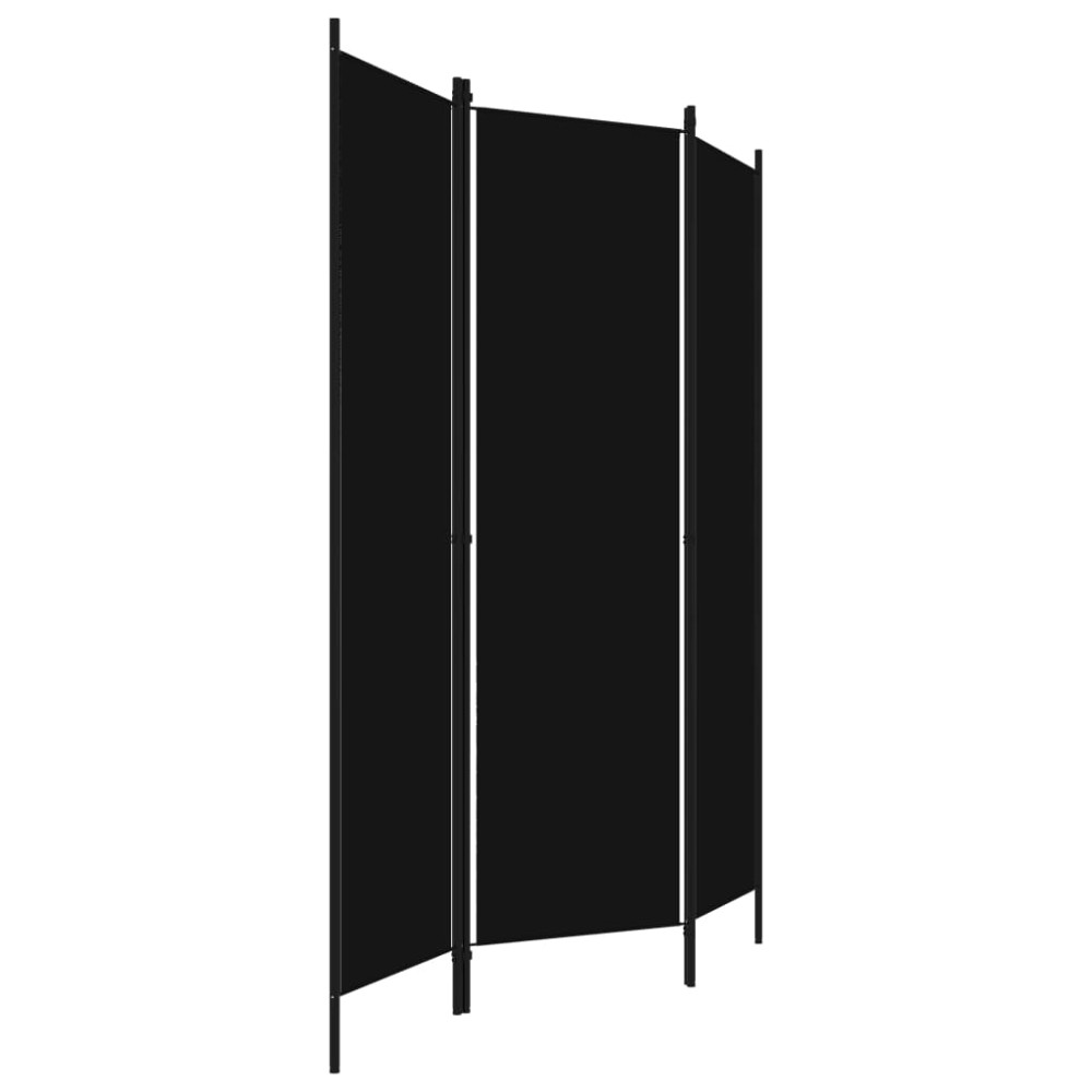 Produktbild för Rumsavdelare 3 paneler svart 150x180 cm