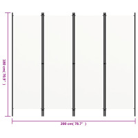 Produktbild för Rumsavdelare 4 paneler vit 200x180 cm