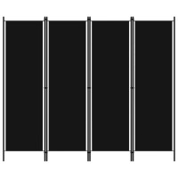 Miniatyr av produktbild för Rumsavdelare 4 paneler svart 200x180 cm
