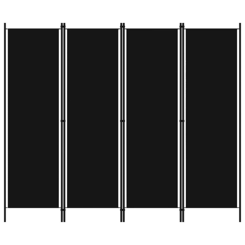 Produktbild för Rumsavdelare 4 paneler svart 200x180 cm