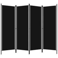 Miniatyr av produktbild för Rumsavdelare 4 paneler svart 200x180 cm