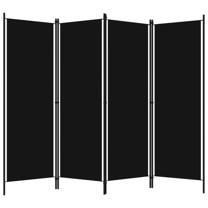 Produktbild för Rumsavdelare 4 paneler svart 200x180 cm