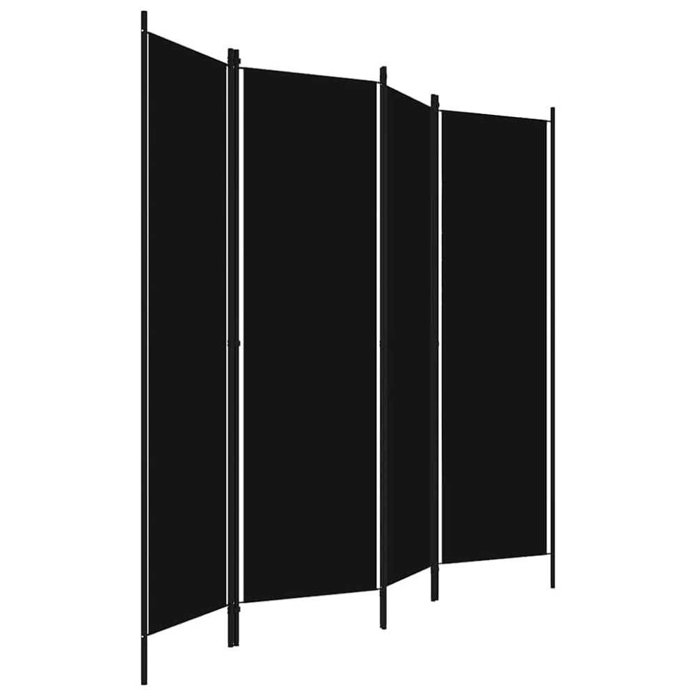 Produktbild för Rumsavdelare 4 paneler svart 200x180 cm