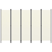 Miniatyr av produktbild för Rumsavdelare 5 paneler vit 250x180 cm
