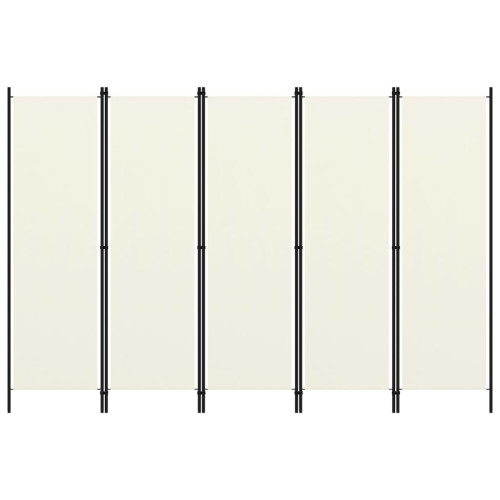 vidaXL Rumsavdelare 5 paneler vit 250x180 cm