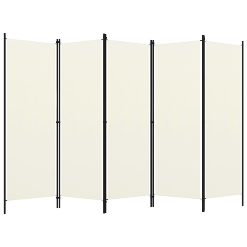 Produktbild för Rumsavdelare 5 paneler vit 250x180 cm