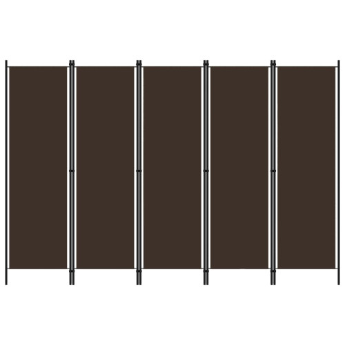 vidaXL Rumsavdelare 5 paneler brun 250x180 cm