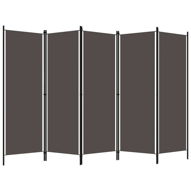 Produktbild för Rumsavdelare 5 paneler antracit 250x180 cm