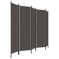 Produktbild för Rumsavdelare 5 paneler antracit 250x180 cm