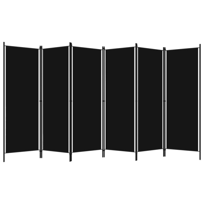 Produktbild för Rumsavdelare 6 paneler svart 300x180 cm
