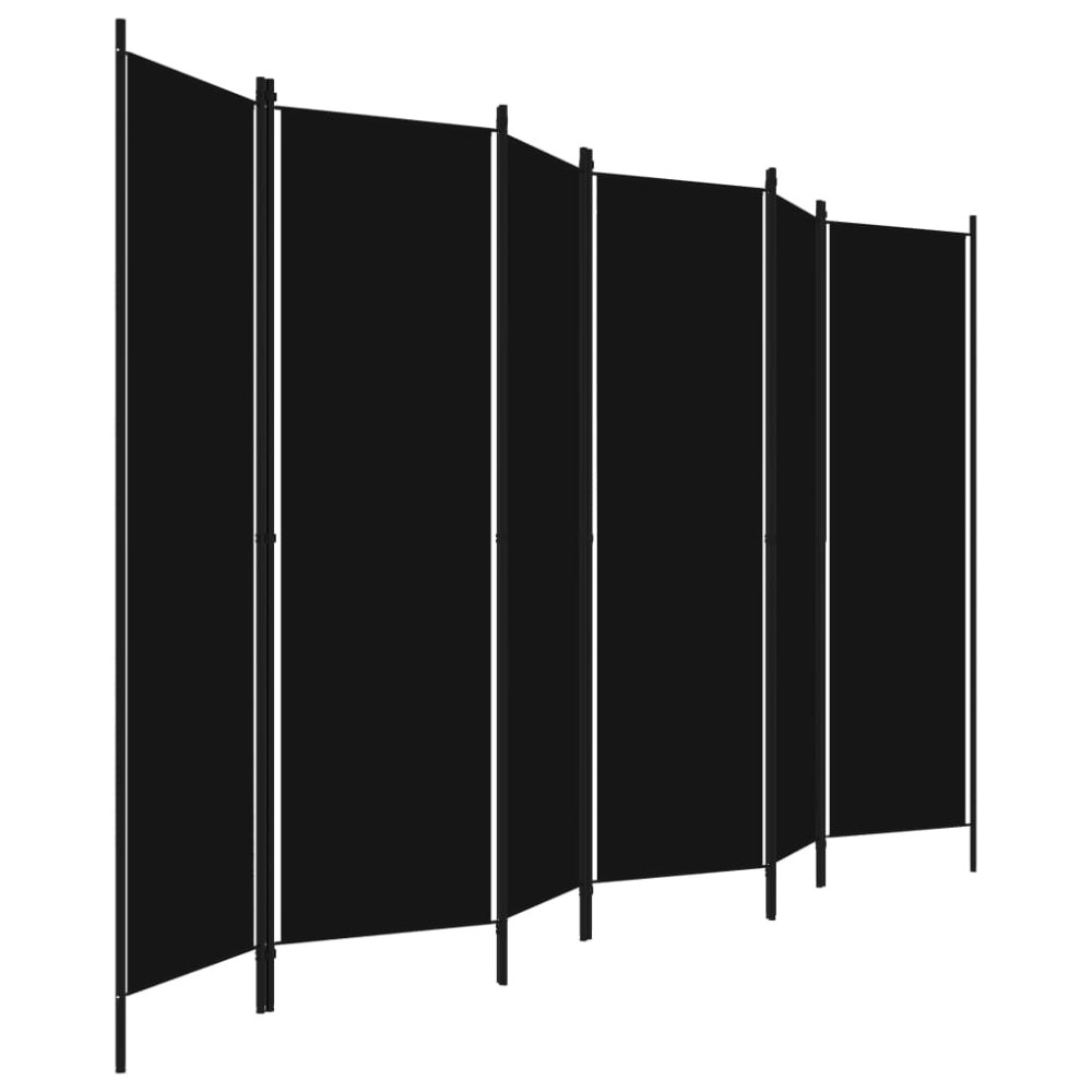 Produktbild för Rumsavdelare 6 paneler svart 300x180 cm