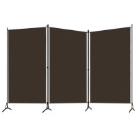 Miniatyr av produktbild för Rumsavdelare 3 paneler brun 260x180 cm