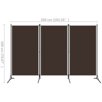 Produktbild för Rumsavdelare 3 paneler brun 260x180 cm