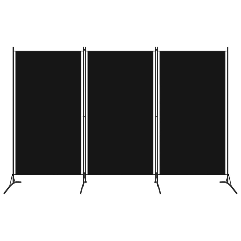 Produktbild för Rumsavdelare 3 paneler svart 260x180 cm