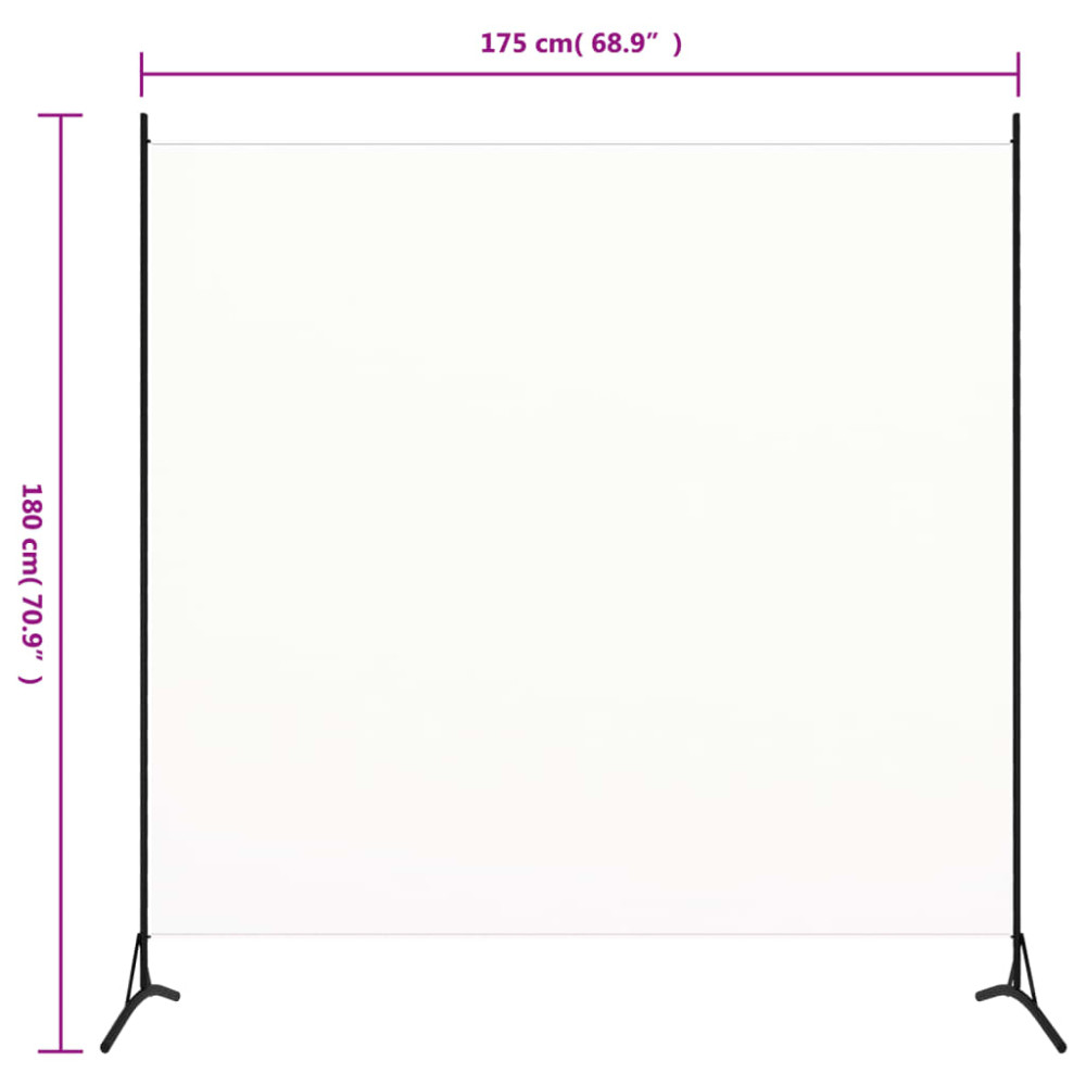 Produktbild för Rumsavdelare vit 175x180 cm tyg