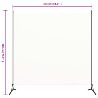 Produktbild för Rumsavdelare vit 175x180 cm tyg