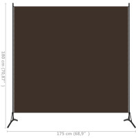 Produktbild för Rumsavdelare brun 175x180 cm tyg