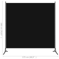 Produktbild för Rumsavdelare svart 175x180 cm tyg