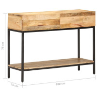 Produktbild för Avlastningsbord 100x35x76 cm massivt mangoträ