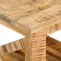 Produktbild för Sidobord med hjul 40x40x42 cm grovt mangoträ