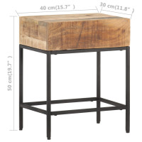 Produktbild för Sidobord 40x30x50 cm massivt grovt mangoträ