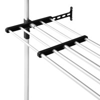 Produktbild för Teleskopiskt garderobssystem med stänger och hylla aluminium