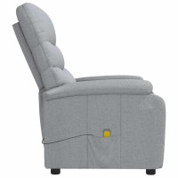 Produktbild för Massagefåtölj ljusgrå tyg
