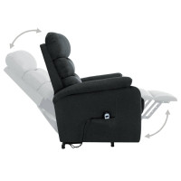 Produktbild för Massagefåtölj med uppresningshjälp mörkgrå tyg